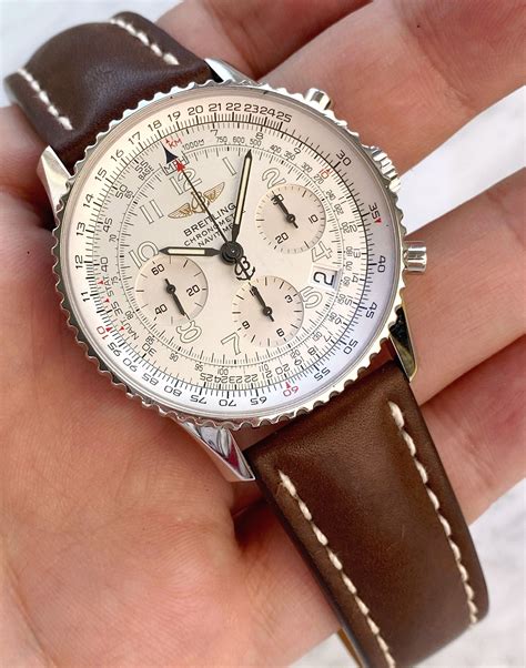 breitling navitimer white dial mesh band|Breitling Navitimer price guide.